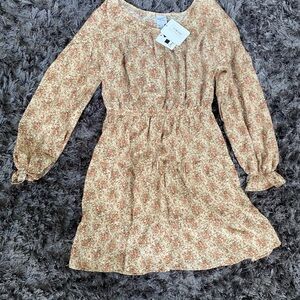 NWT Floral Crew Ditsy Dress Full Sleeve M